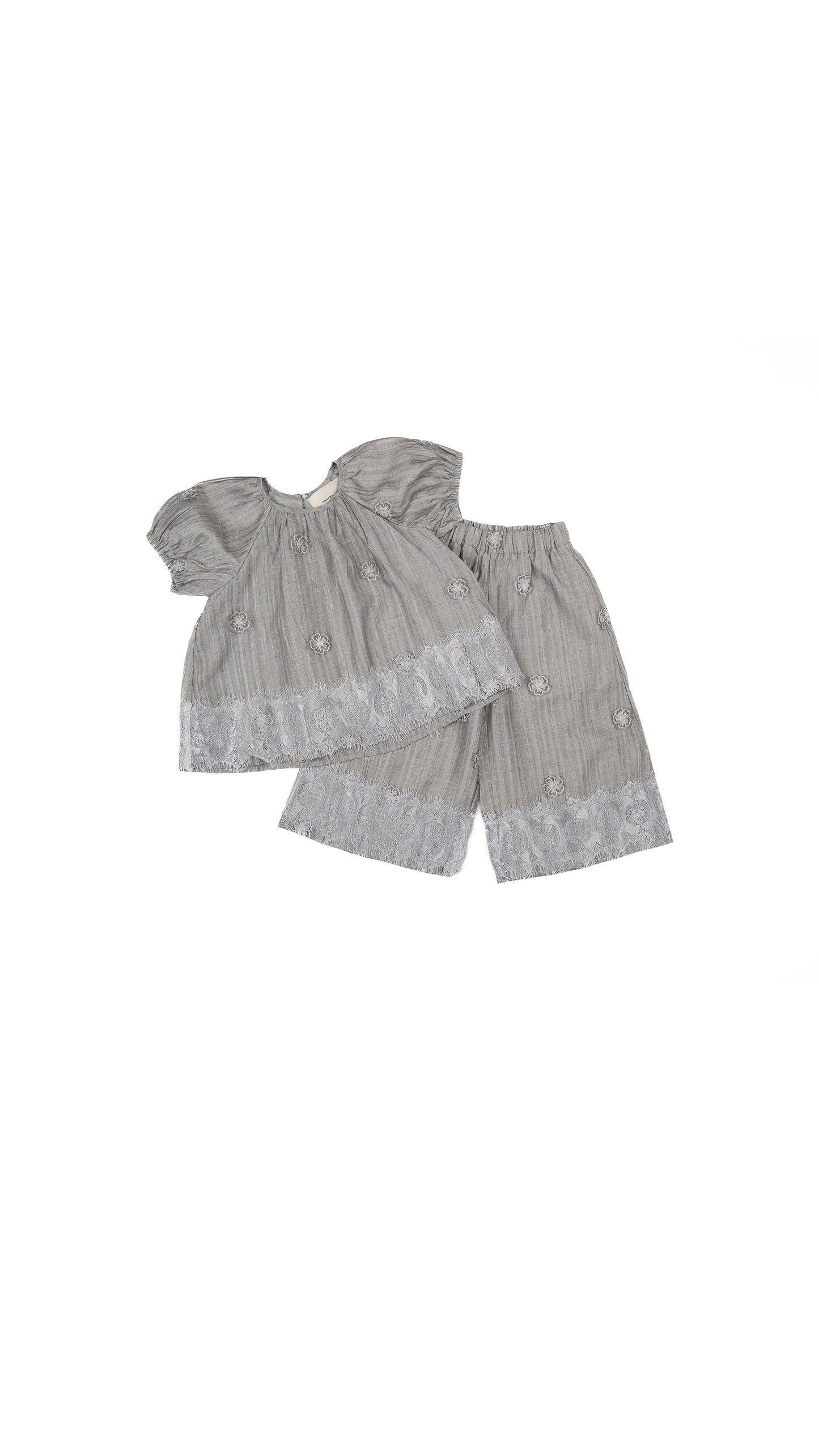 Lace-Hem Floral Embroidered Top
