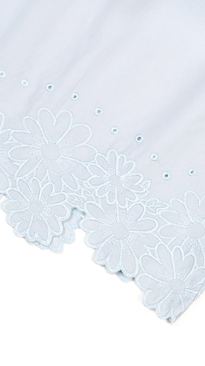 Floral Embroidered Wide Leg Pants