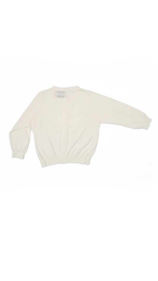 Fine-Knit Crew Neck Cardigan