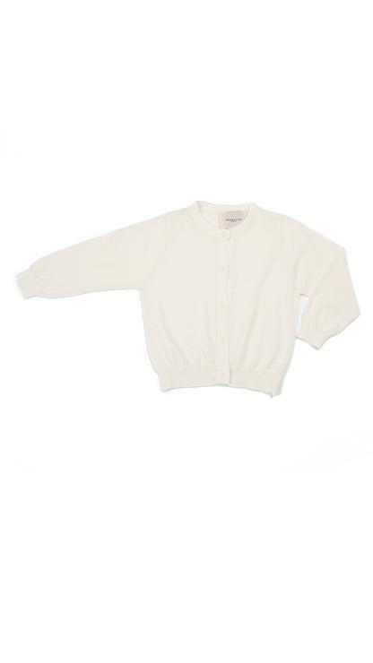Fine-Knit Crew Neck Cardigan
