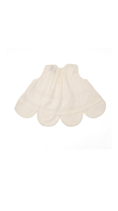 Paneled Scallop-Hem Trapeze Top