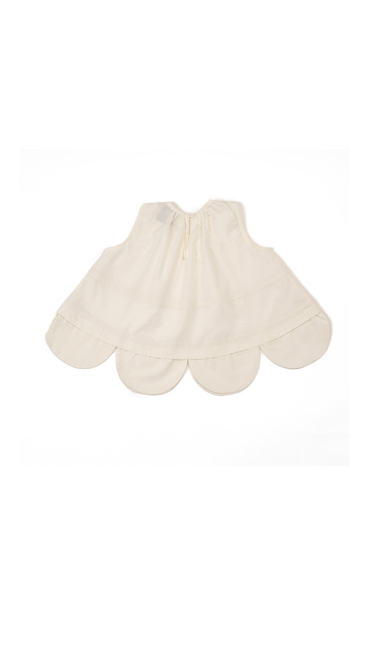 Paneled Scallop-Hem Trapeze Top