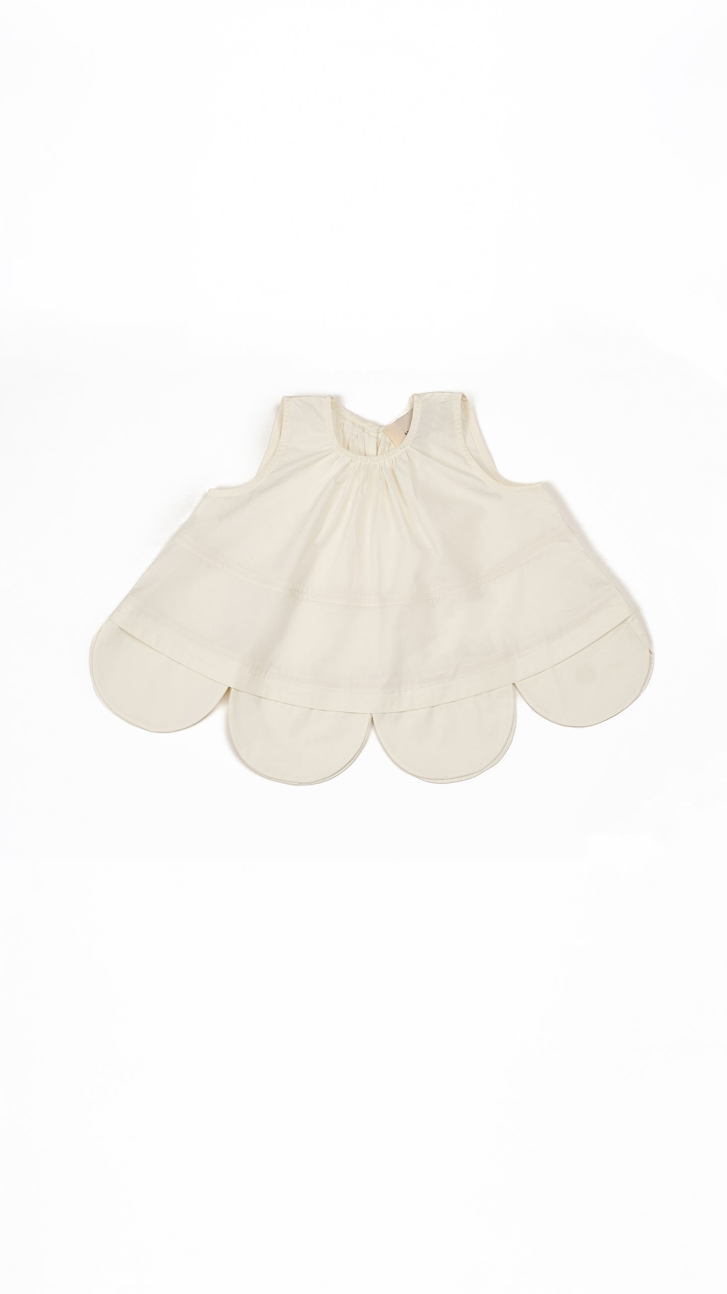 Paneled Scallop-Hem Trapeze Top