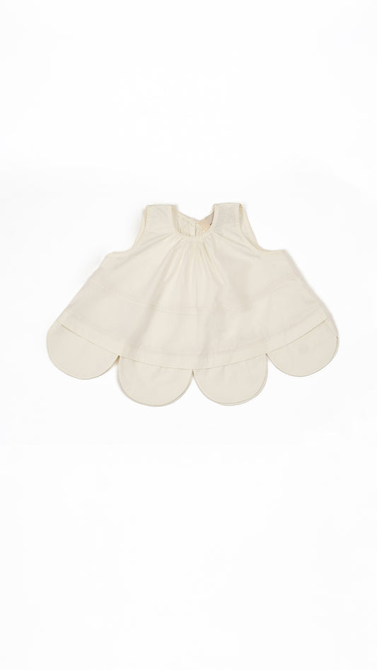 Paneled Scallop-Hem Trapeze Top