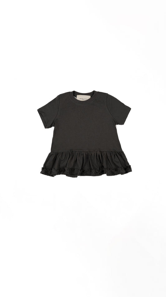 Ruffle-Hem T-Shirt & Sheer Cami Set