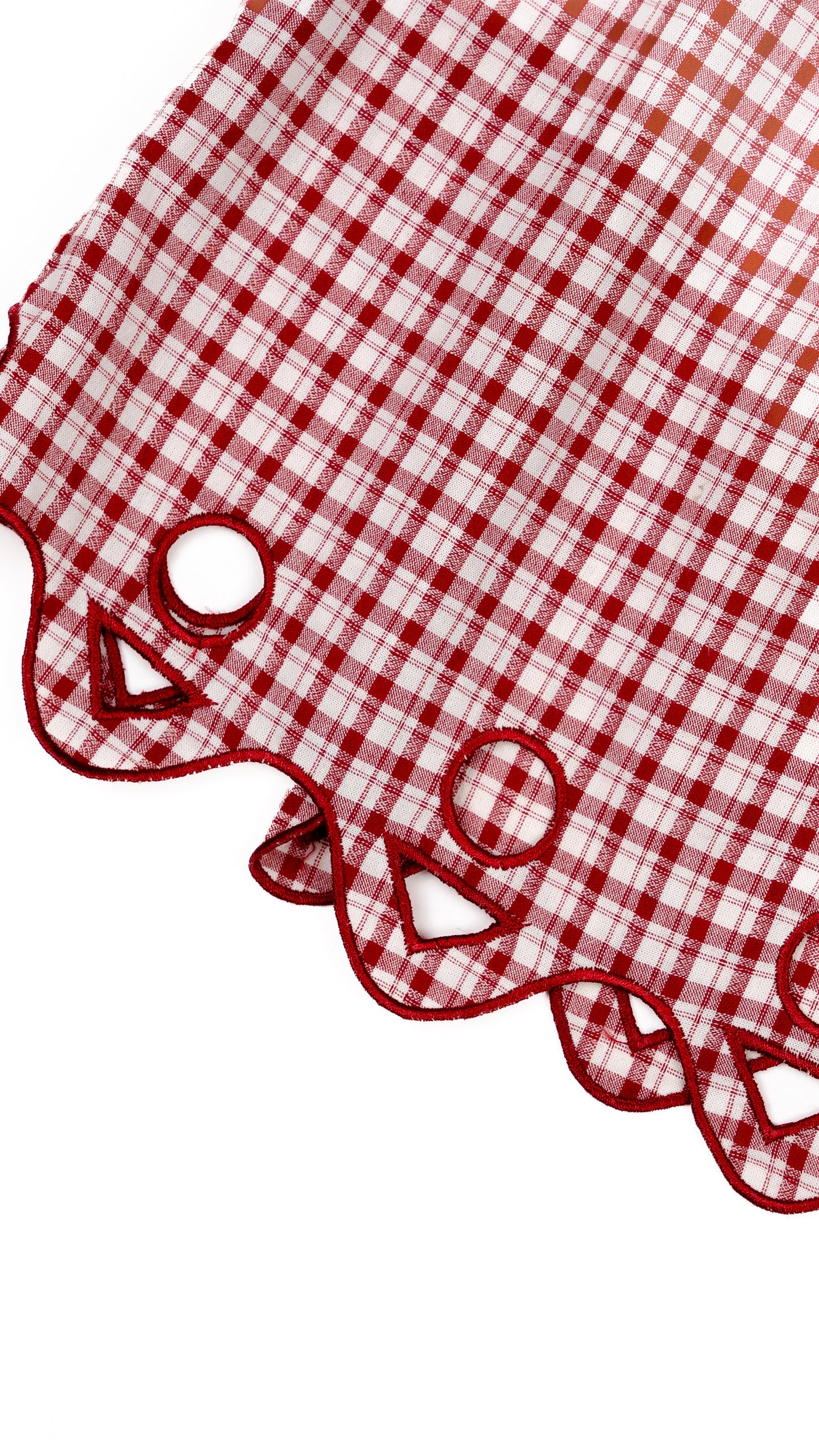 Scallop Detail Gingham Pants