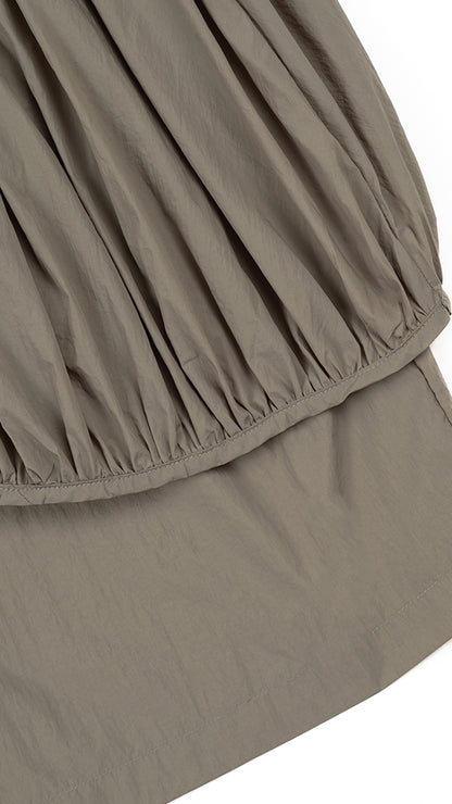 Asymmetric Draped Overlay Balloon Culottes in Sage