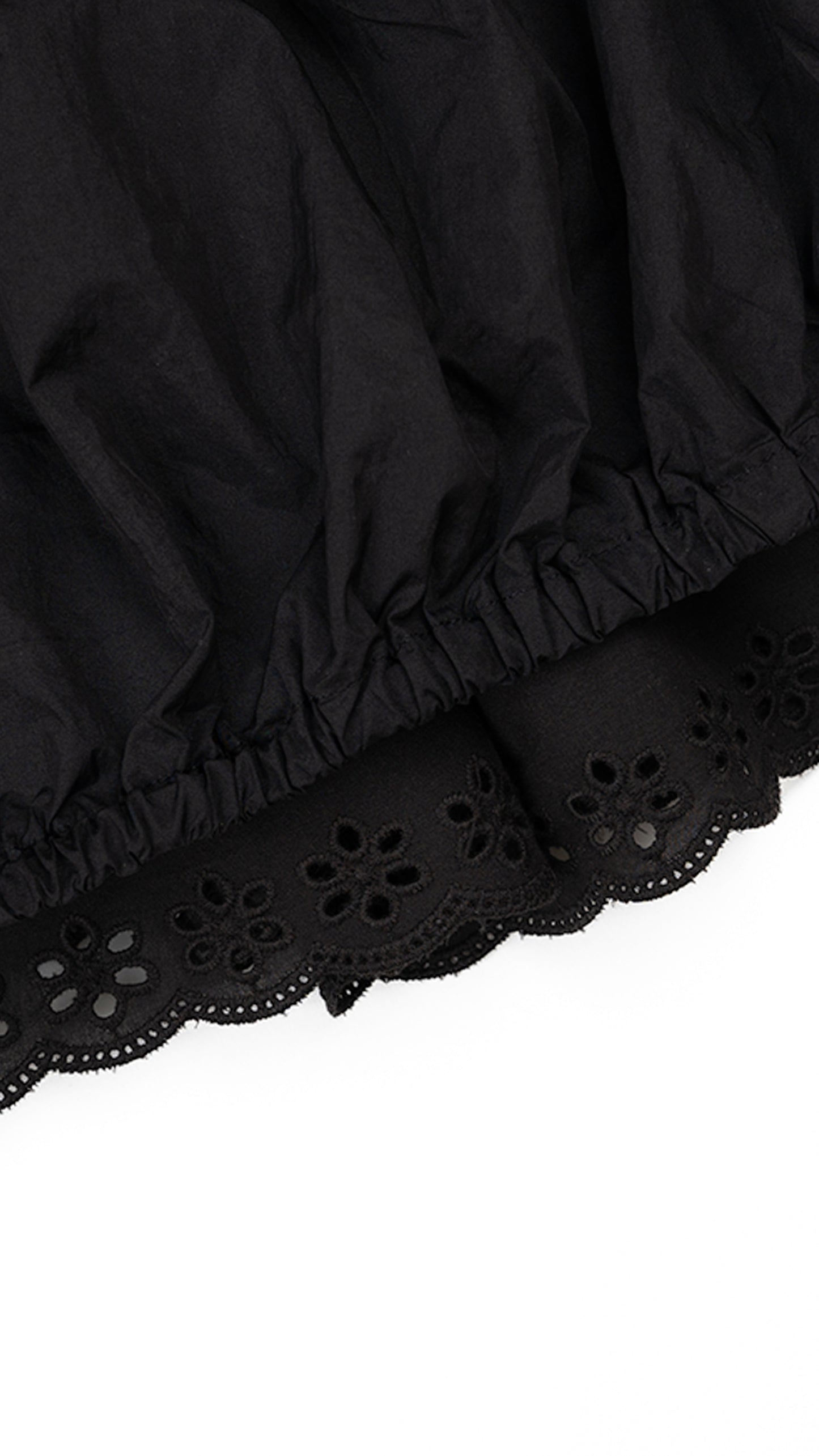 Eyelet Lace-Trim Layered Bubble Skirt