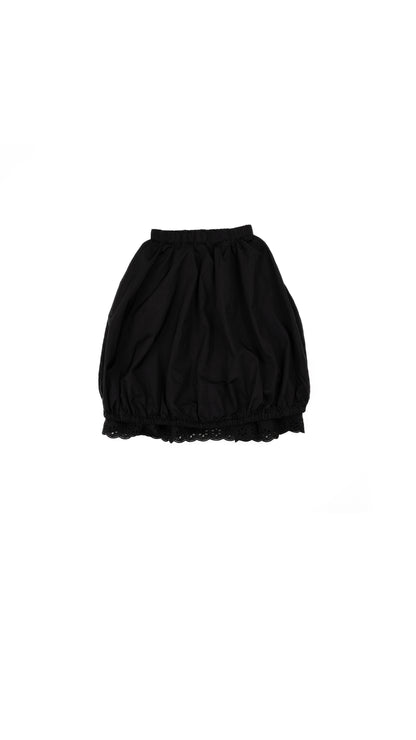 Eyelet Lace-Trim Layered Bubble Skirt