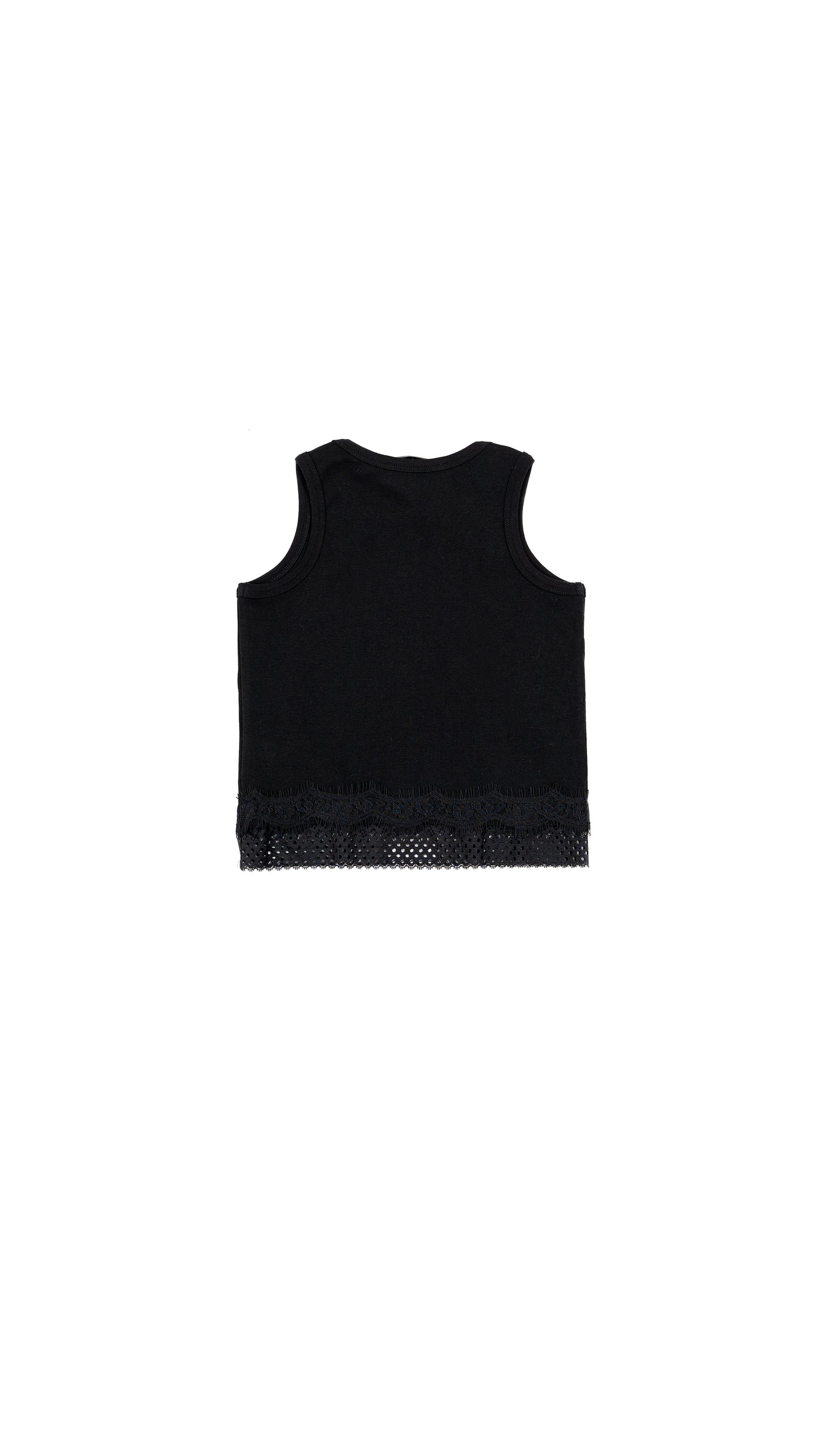 Bow and Lace Detail Tank Top in Black