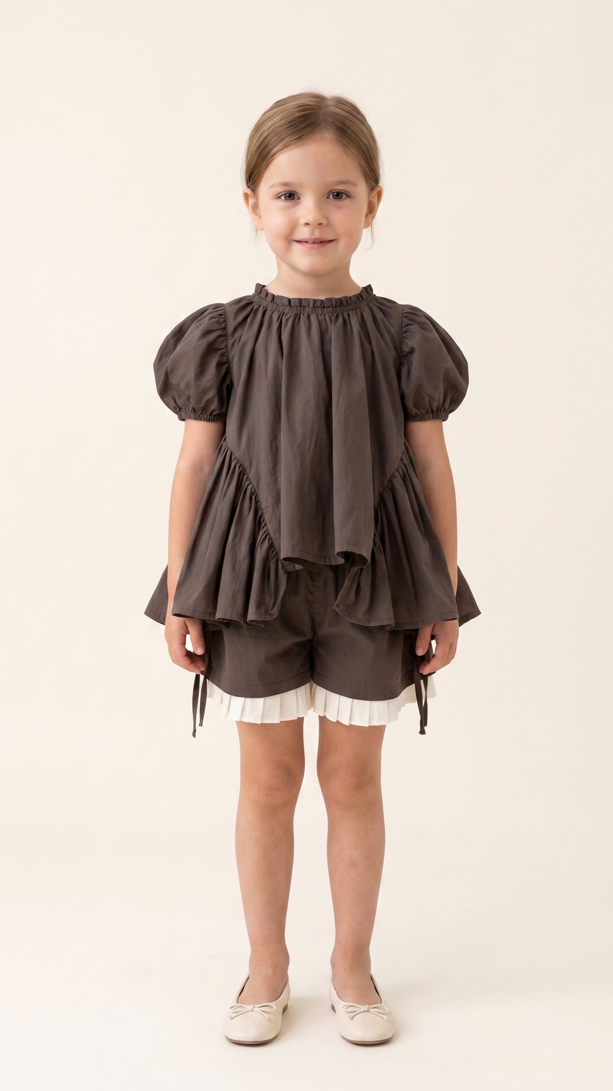Frill-Neck Voluminous High-Low Top