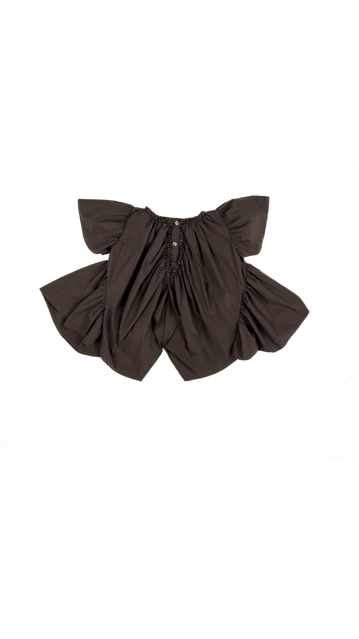 Frill-Neck Voluminous High-Low Top