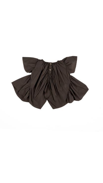 Frill-Neck Voluminous High-Low Top