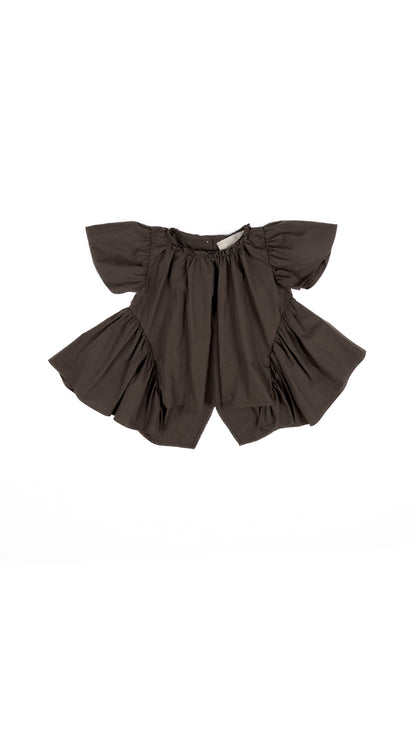 Frill-Neck Voluminous High-Low Top