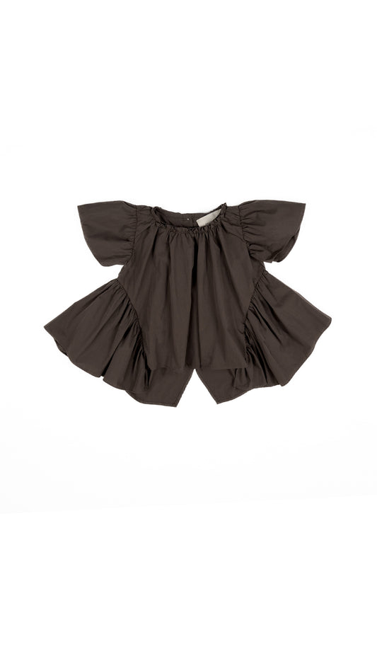 Frill-Neck Voluminous High-Low Top