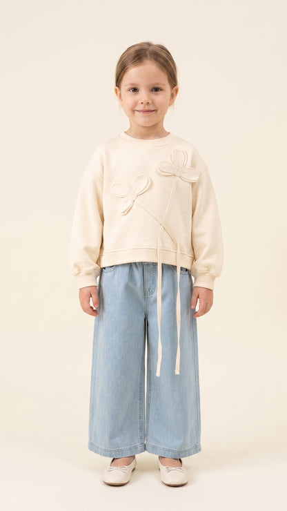 Flower Applique Sweatshirt
