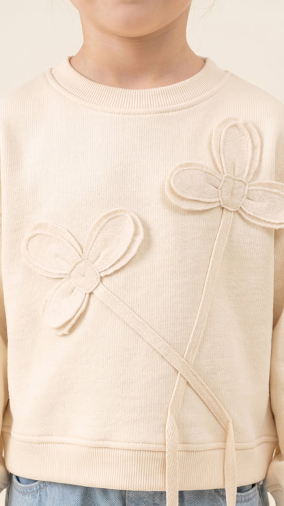 Flower Applique Sweatshirt