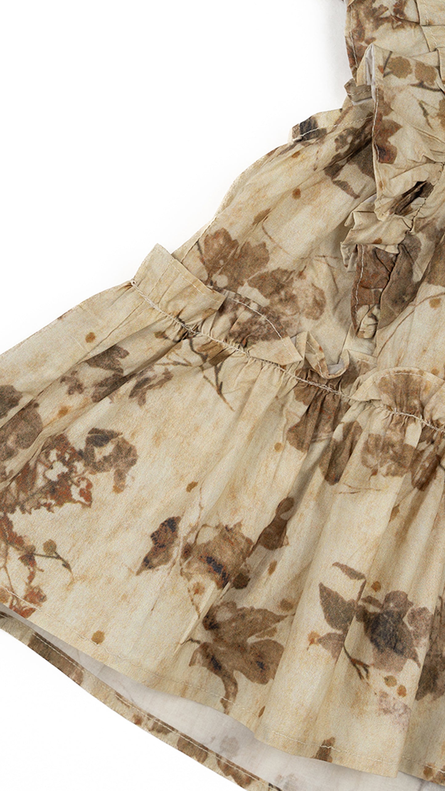 Ruffle-Panels Tiered Botanical Print Top