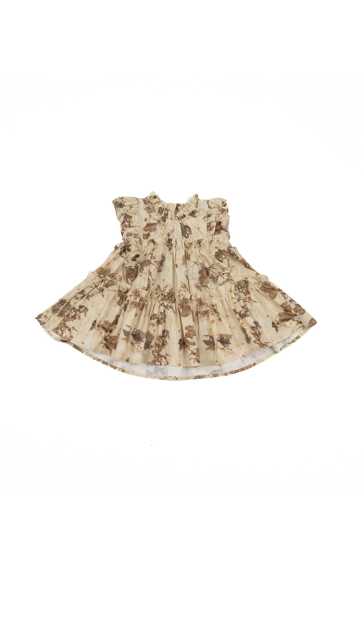 Ruffle-Panels Tiered Botanical Print Top