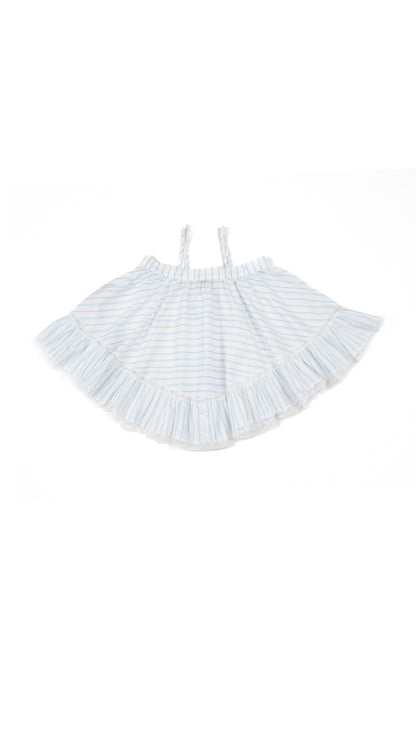 Striped Pinafore Slip Dress & Ribbed Tank Set