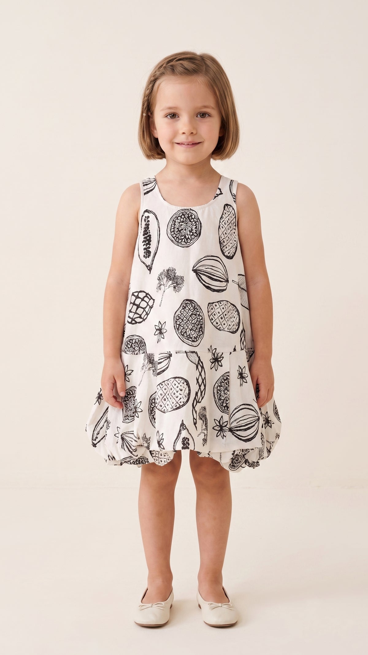 Printed Drop-Waist Bubble Dress