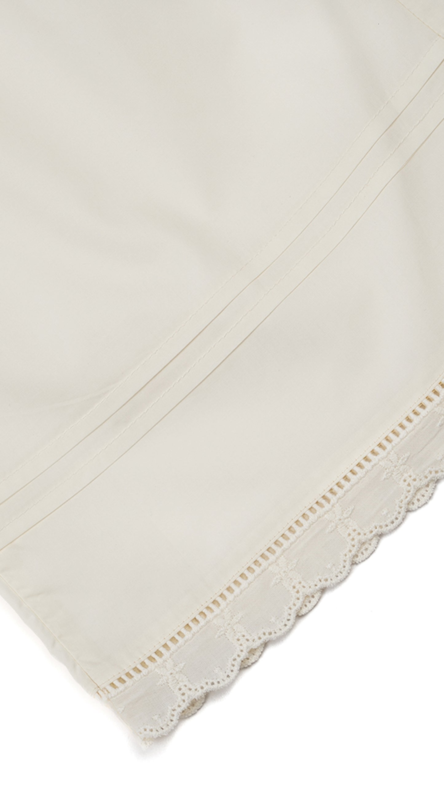 Pintucked Lace-Trim Wide-Leg Culottes