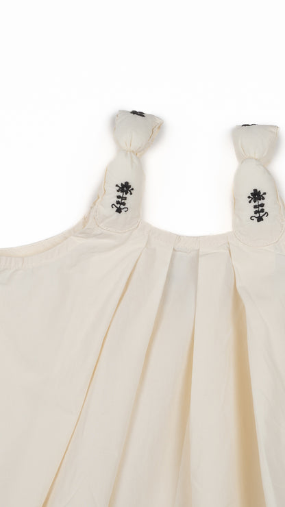 Knot-Strap Pinafore Balloon Dress