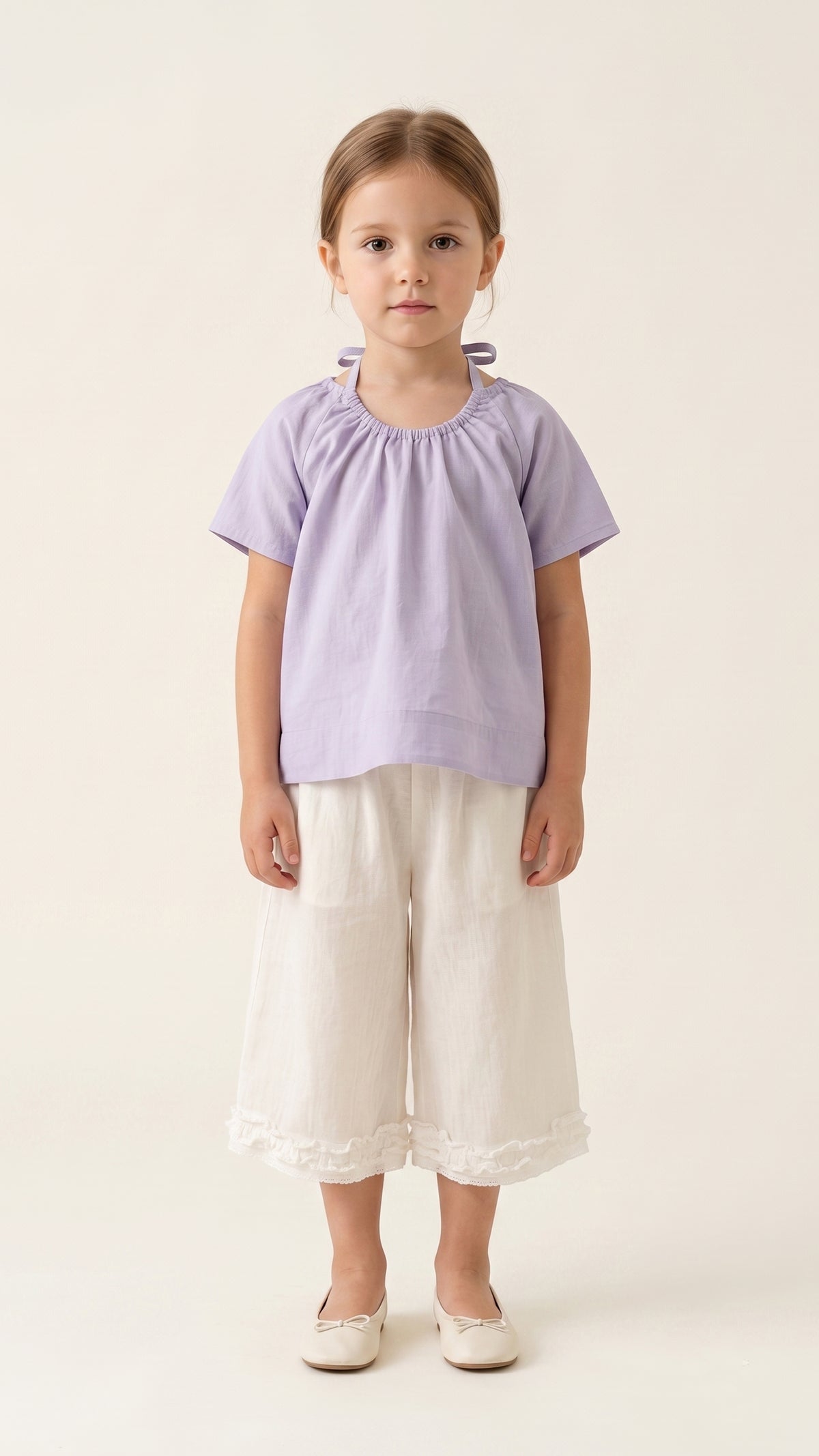 Ruched Scoop-Neck Trapeze Top