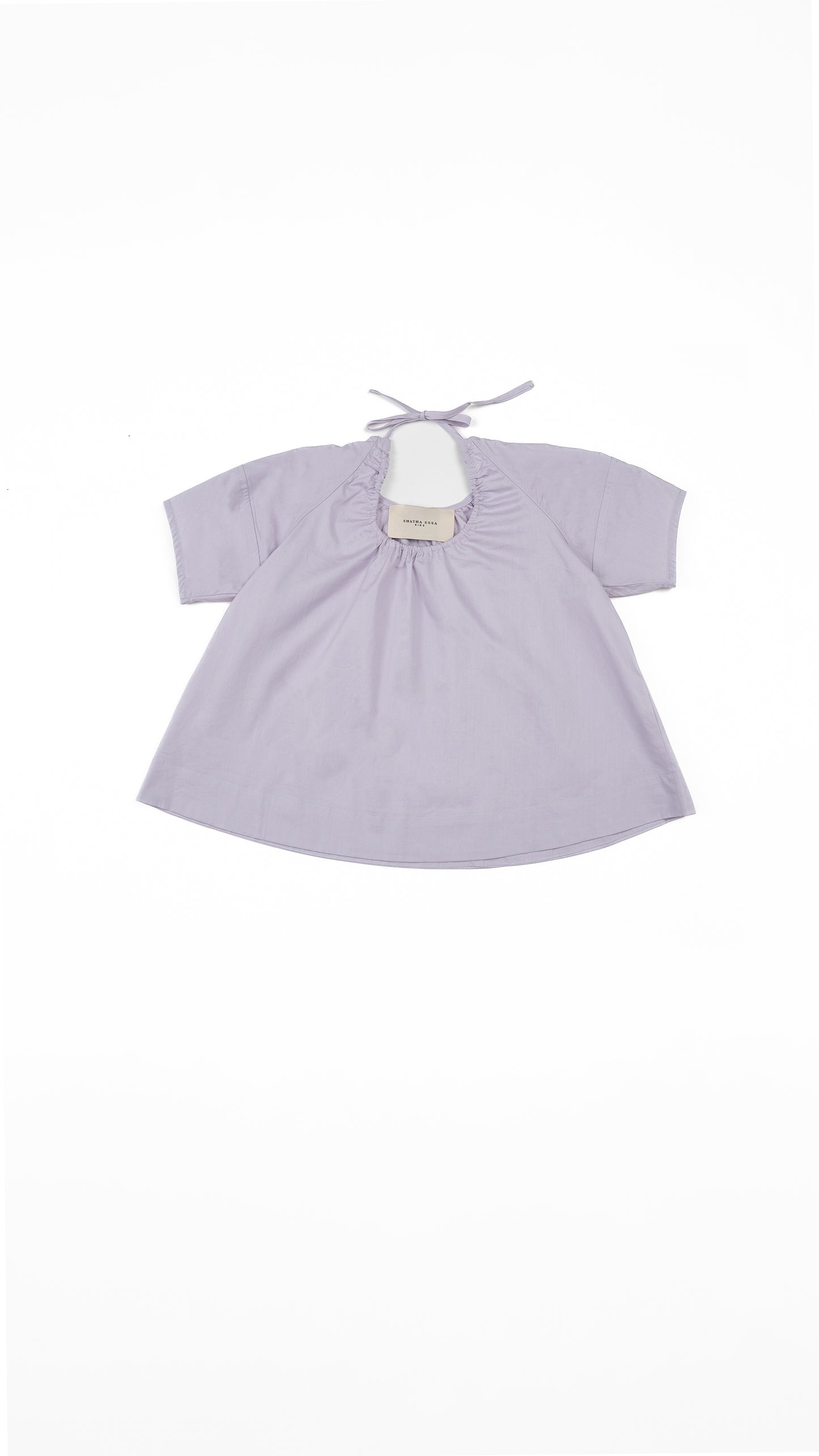 Ruched Scoop-Neck Trapeze Top