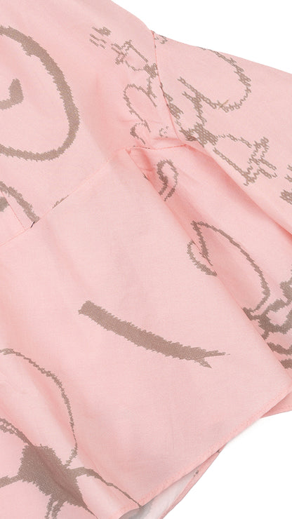 Asymmetric Ruffle Hem Dress in Pink