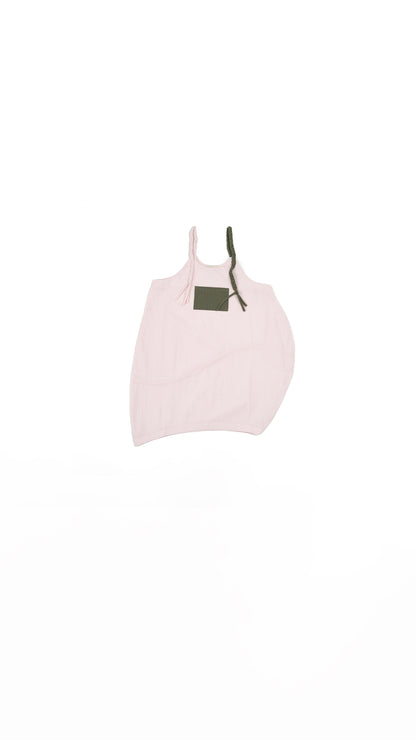 Braided Strap Detail Apron Dress in Pink