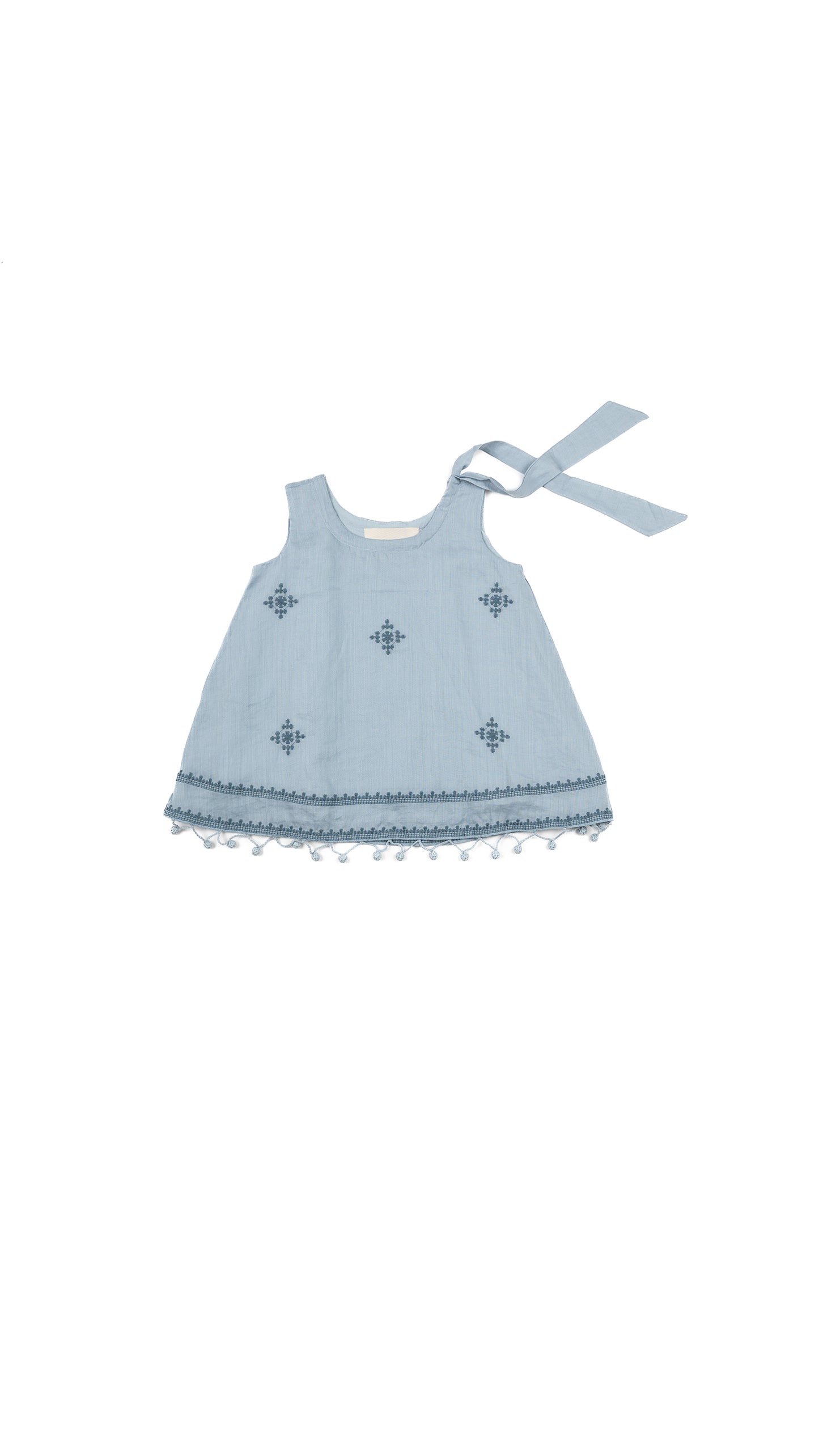 Folkloric Embroidered Tie-Shoulder Top & Shorts Set