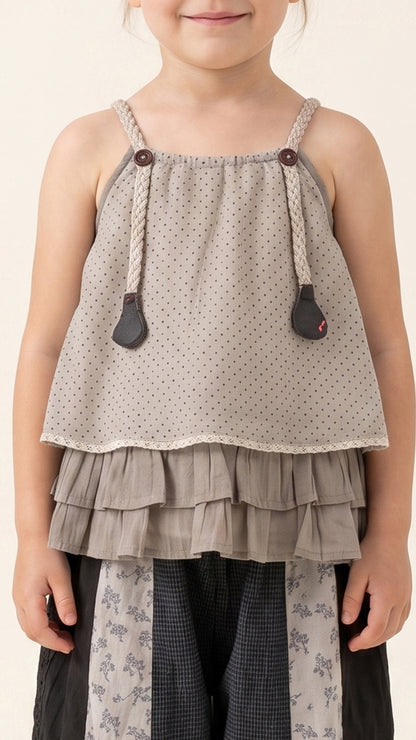 Layered Trapeze Top with Braided Straps