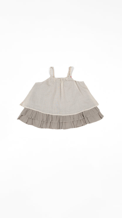 Layered Trapeze Top with Braided Straps