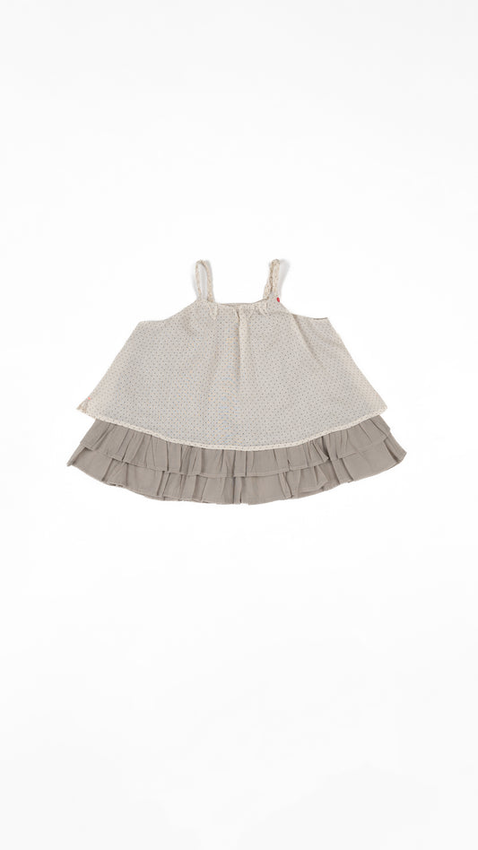 Layered Trapeze Top with Braided Straps