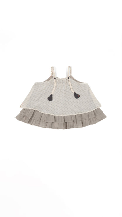 Layered Trapeze Top with Braided Straps