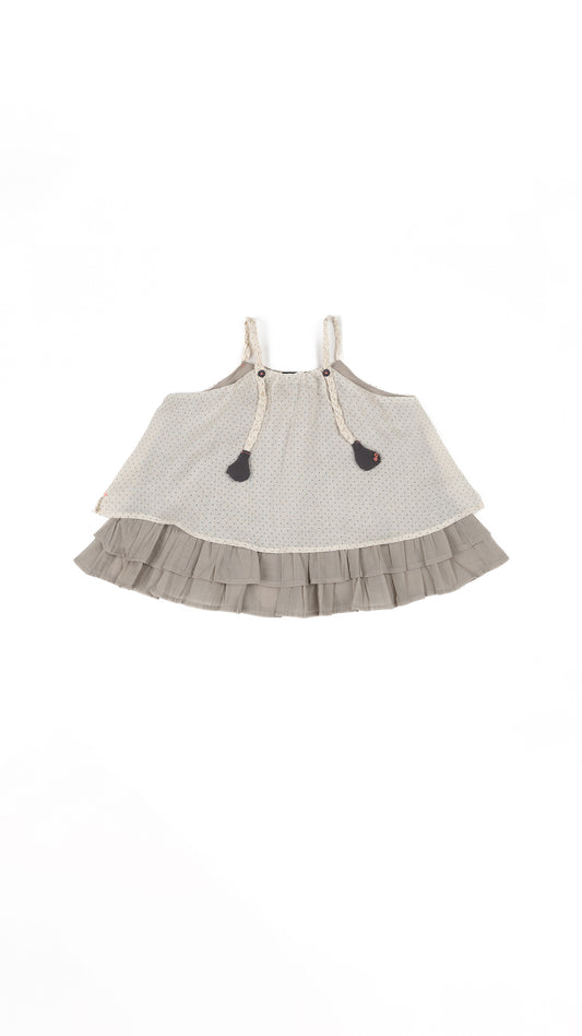 Layered Trapeze Top with Braided Straps