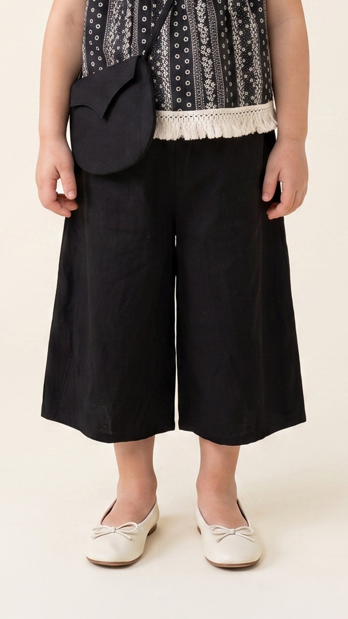 Wide-Leg Culottes & Crossbody Pouch Set