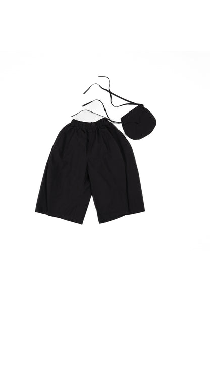 Wide-Leg Culottes & Crossbody Pouch Set
