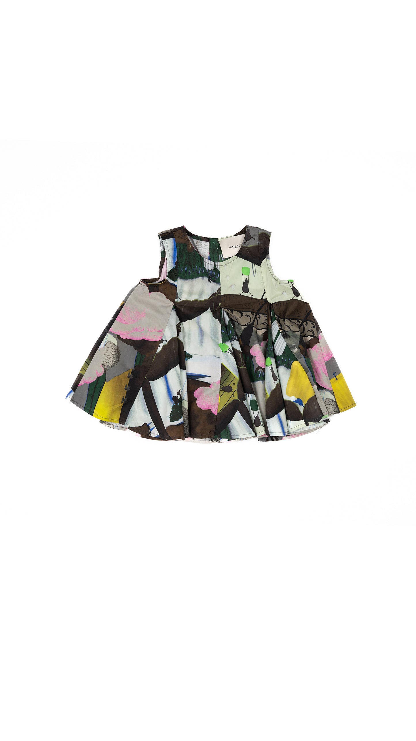 Abstract Print Godet Top