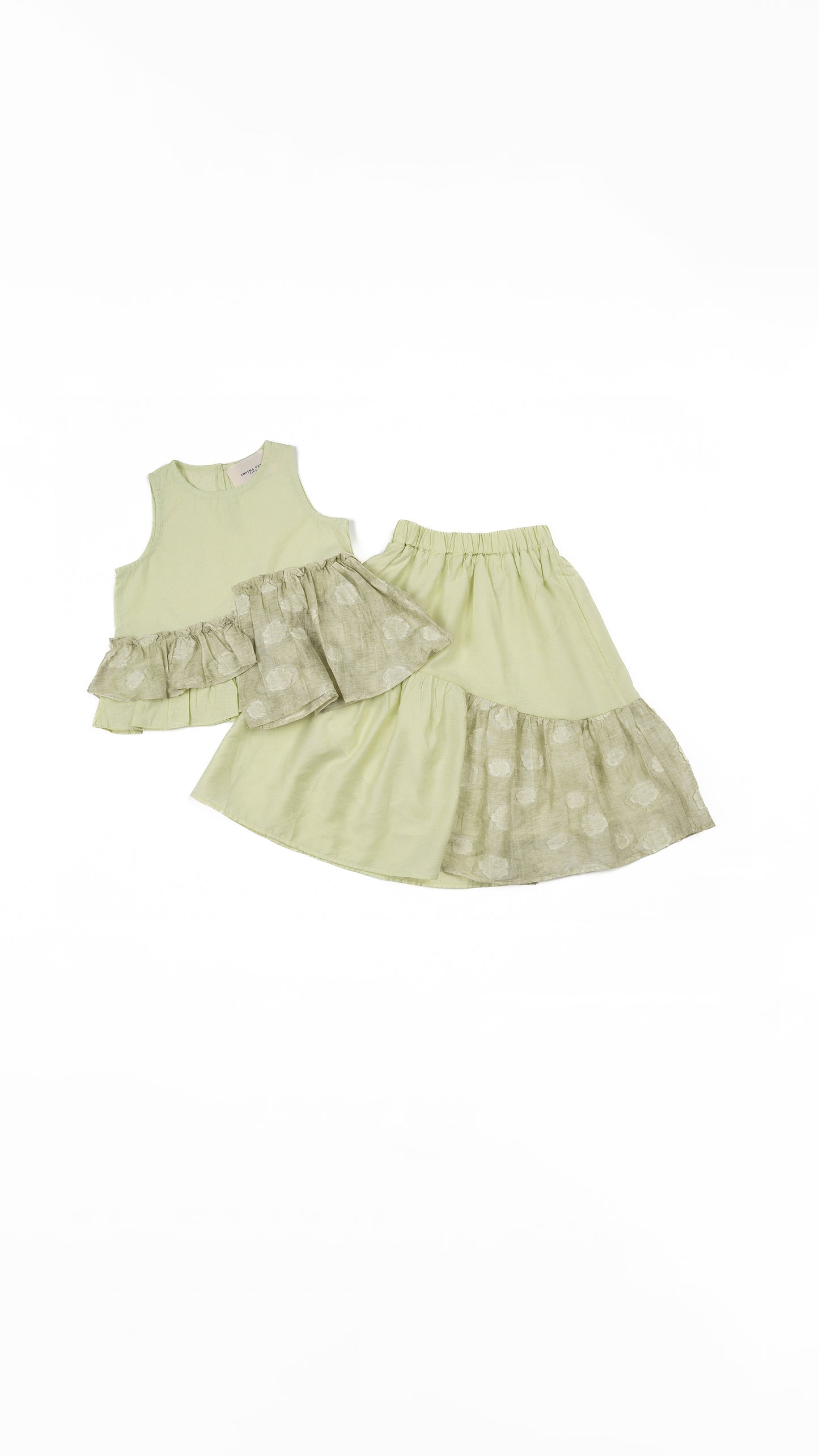 Asymmetric Paneled Ruffle Hem Top & Midi-Skirt Set