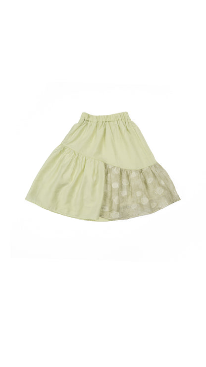 Asymmetric Paneled Ruffle Hem Top & Midi-Skirt Set
