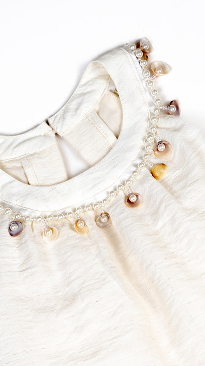 Shells N' Pearls Hanky Hem Layered Dress