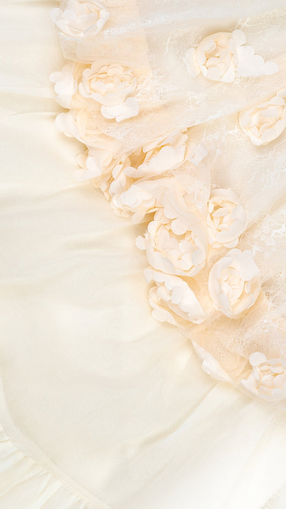 Floral Applique Balloon Layered Dress