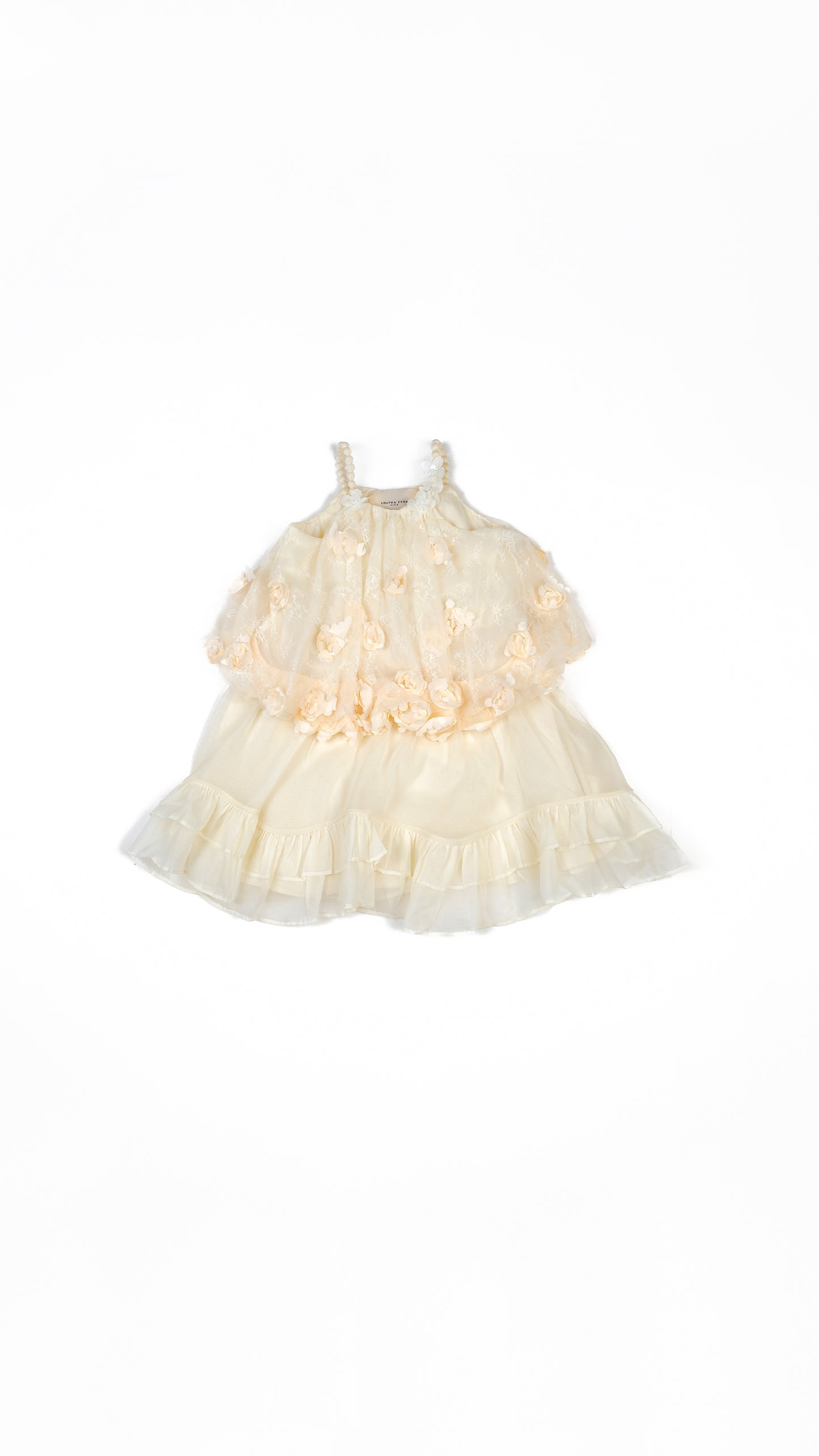 Floral Applique Balloon Layered Dress