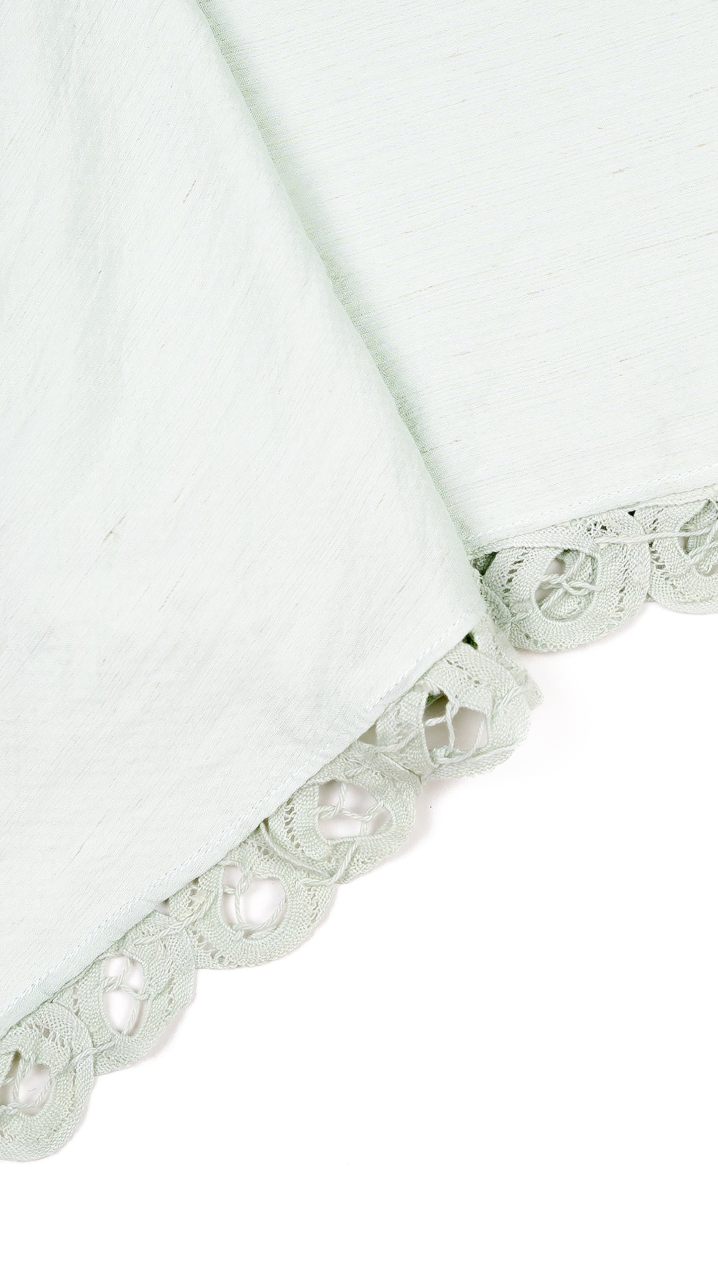 Pearls N' Shells Lace Detail Hanky Hem Top in Powder Blue