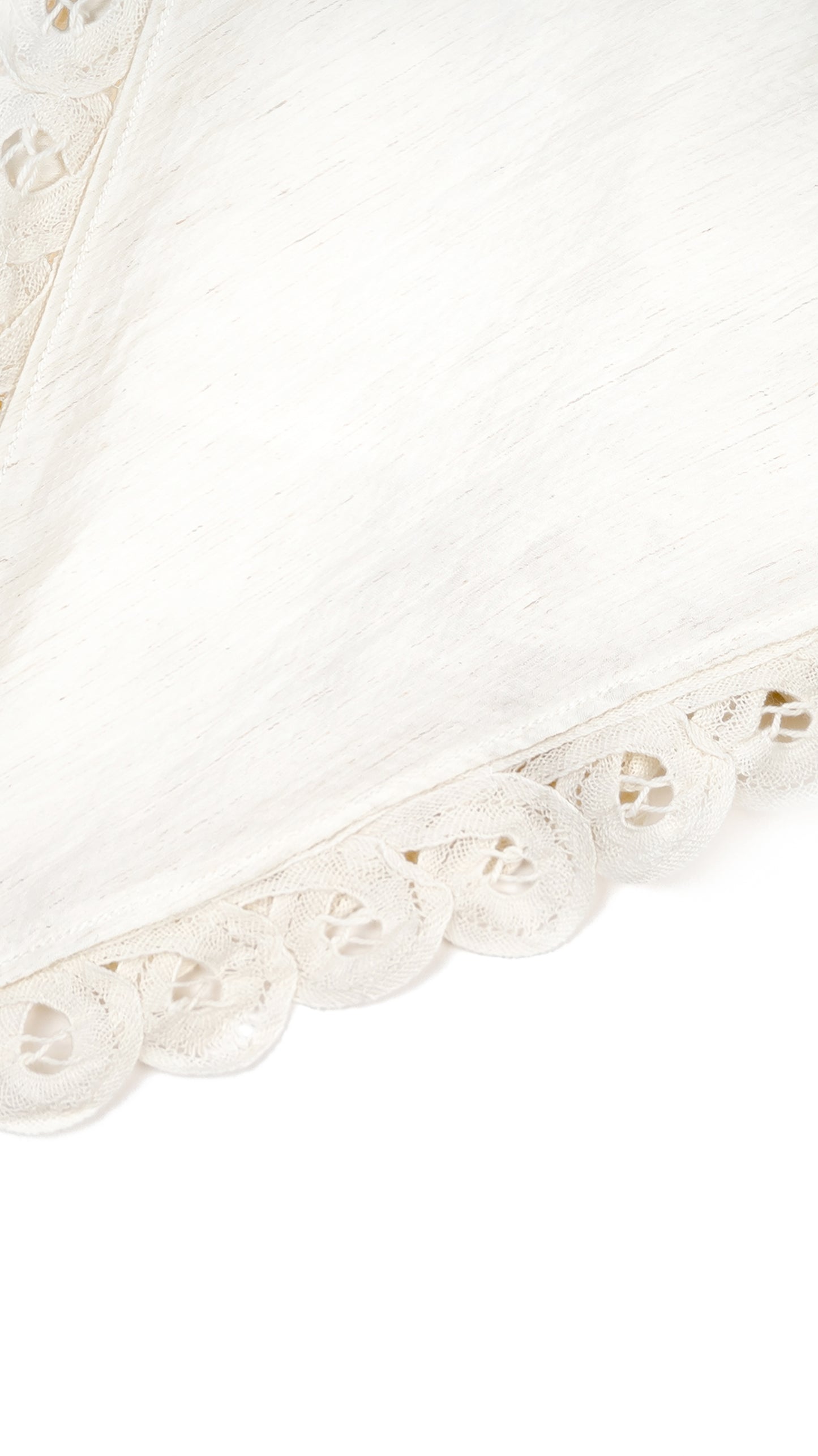 Pearls N' Shells Lace Detail Hanky Hem Top in Beige