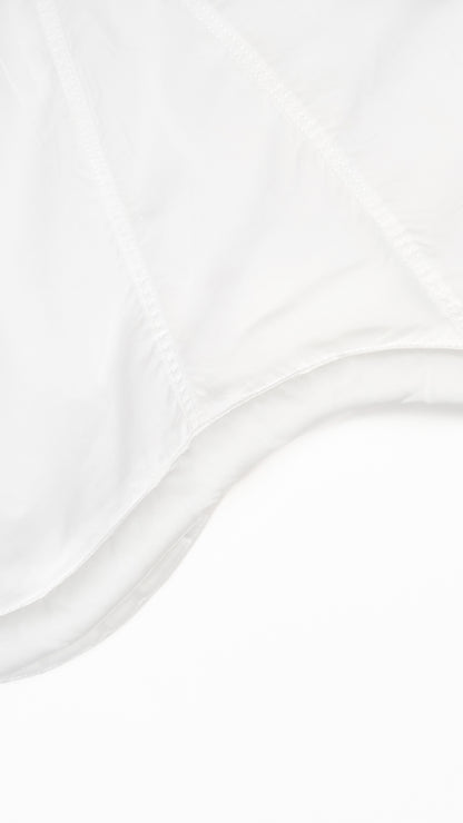 Paneled Trapeze Top with Padded Scallop Hem