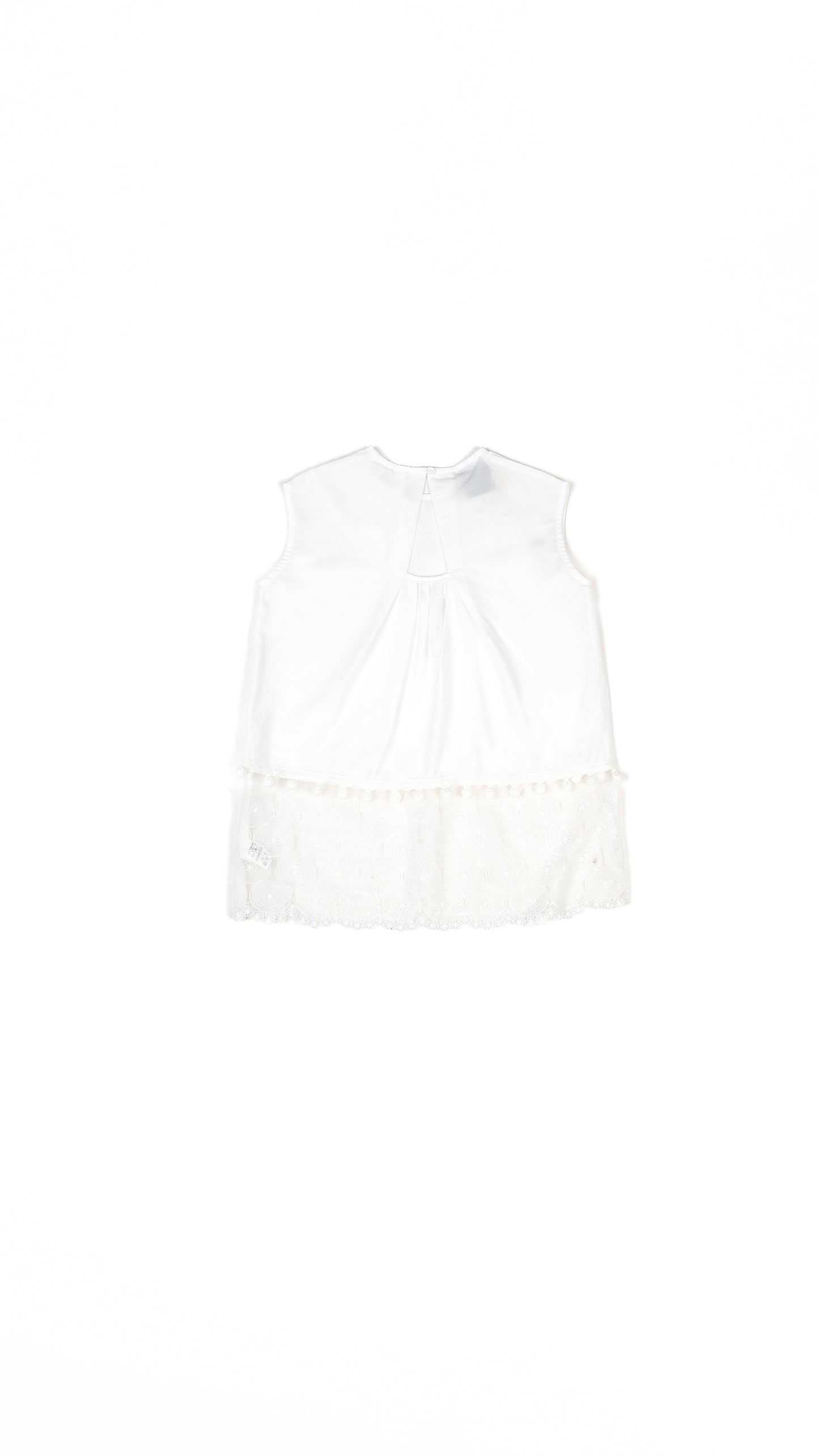Embroidered Lace Layered Scallop Hem Top