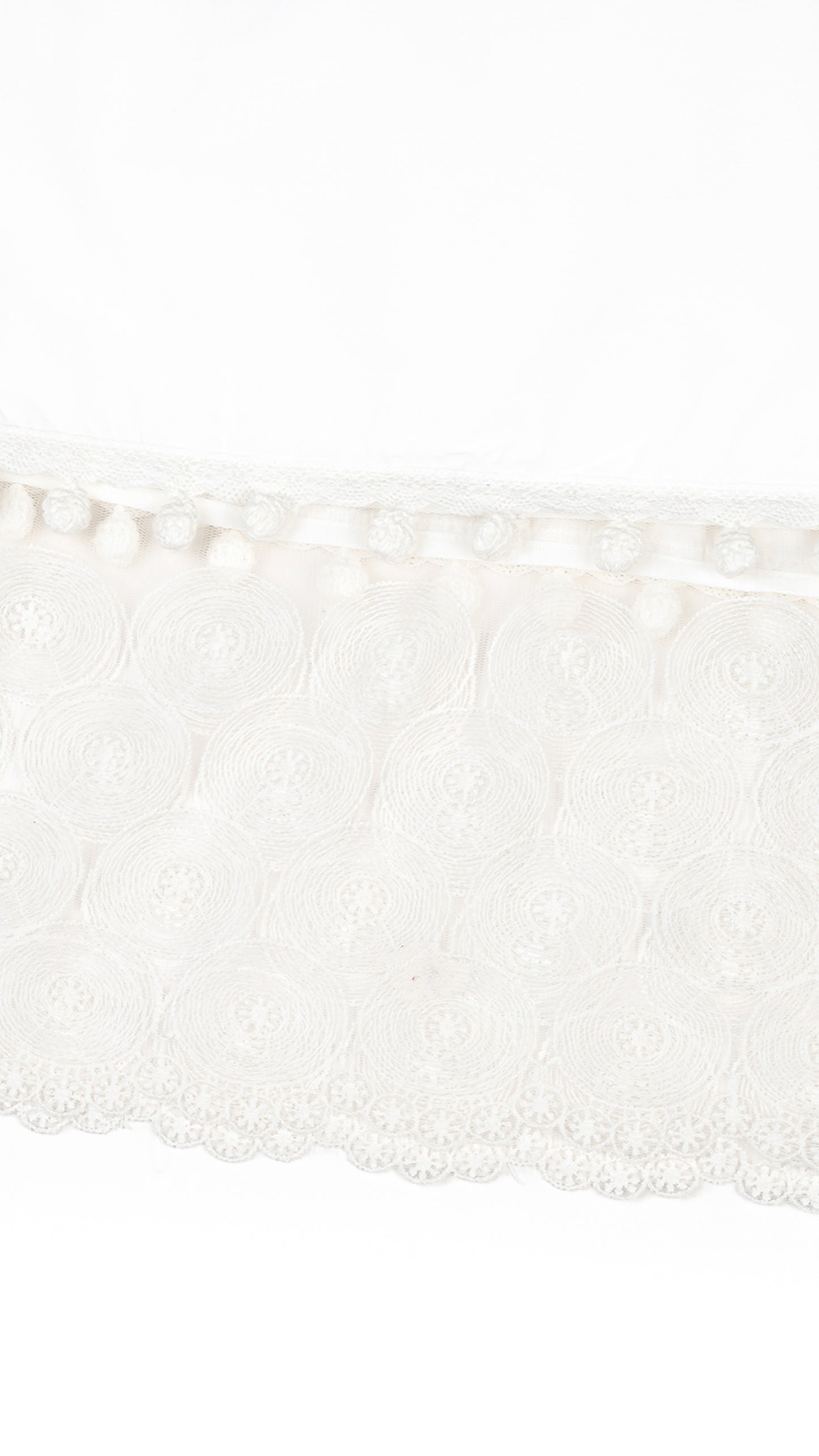 Embroidered Lace Layered Scallop Hem Top
